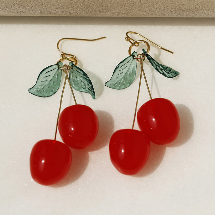 Wholesale Cherry Fruit Earrings, Fashionable and Cute Earrings JDC-ES-YC001