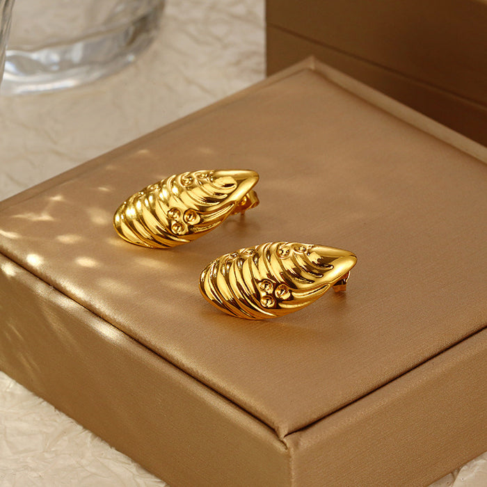 Wholesale irregular stainless steel plated earrings women's light luxury earrings