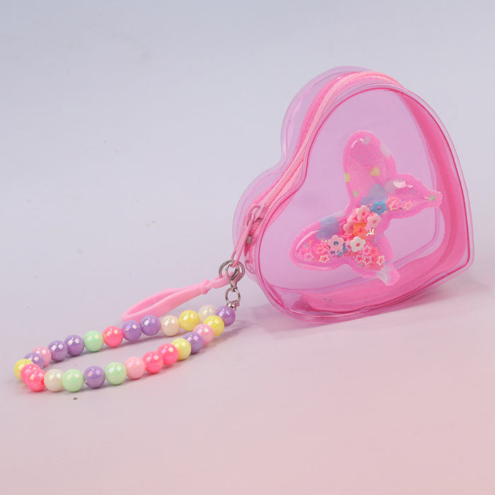 Wholesale Heart Butterfly Transparent Jelly PVC Coin Purse Stylish Fashion Accessory Gift