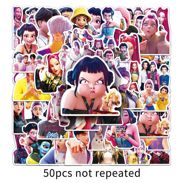 Wholesale 50pcs KPOP Animation Movie Waterproof Decorative Stickers