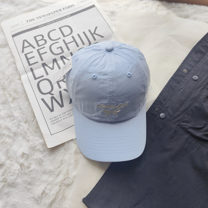 Wholesale New letter bow embroidered baseball cap, sun protection and sunshade cap, duckbill cap