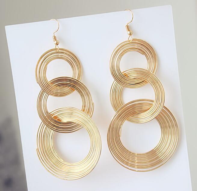 Wholesale Multi-layer Earrings New Vintage Earrings Women's Geometric Circle Earrings