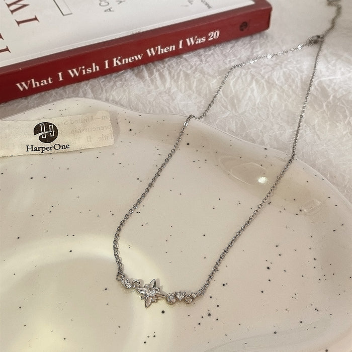 Wholesale Star zircon necklace, light luxury, niche, versatile accessories, gentle temperament, collarbone chain wholesale