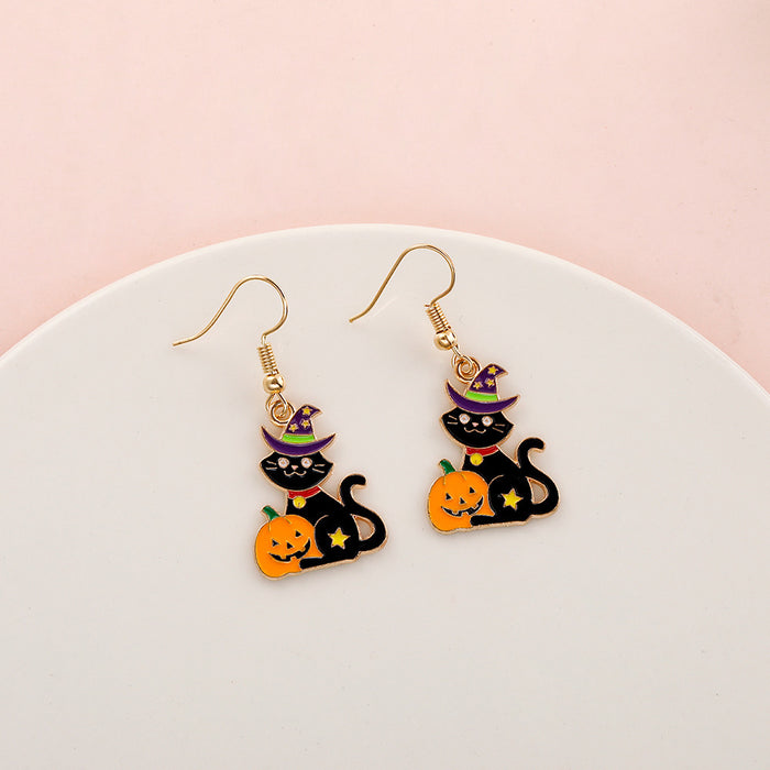 Wholesale   Earrings Temu Popular Devil Pumpkin Bat Holiday Earrings