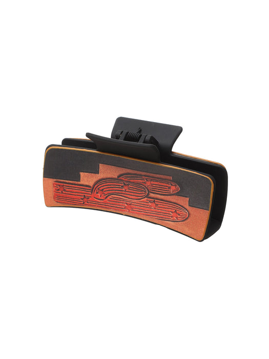 Wholesale Western Style Leather Hairpin Cactus Butterfly Shark Clip Women Grab Clip