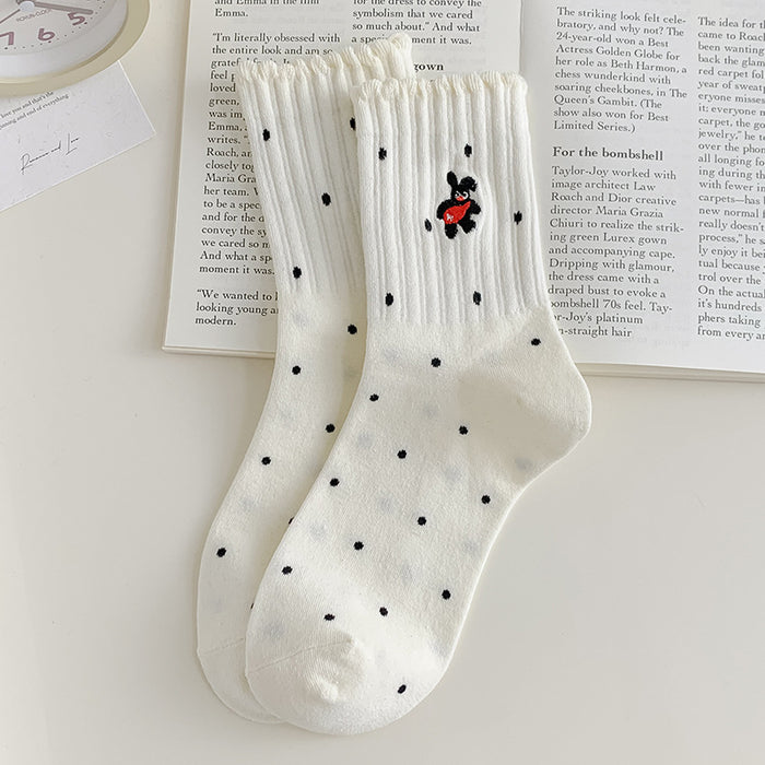 Wholesale Socks cartoon teddy bear mid tube socks thin and cute pile socks
