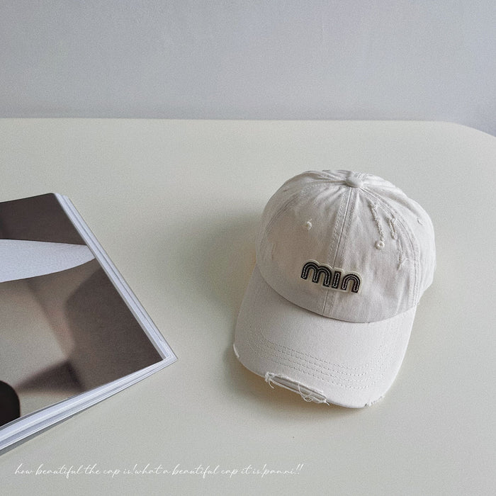 Wholesale Children's retro vintage baseball cap, three-dimensional letter duckbill cap, niche sun hat