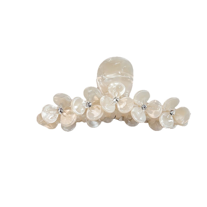 Wholesale Acetate Flower Rhinestone Claw Clip - Boutique Resale Floral Hair Accessory