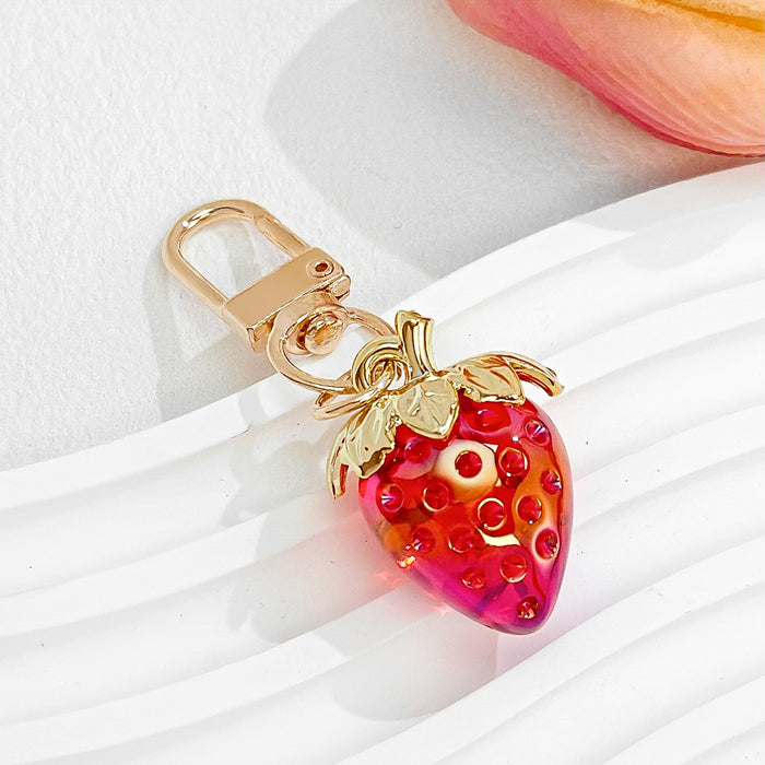 Wholesale Strawberry Pendant Bag Glitter Keychain Gift Valentine's Day