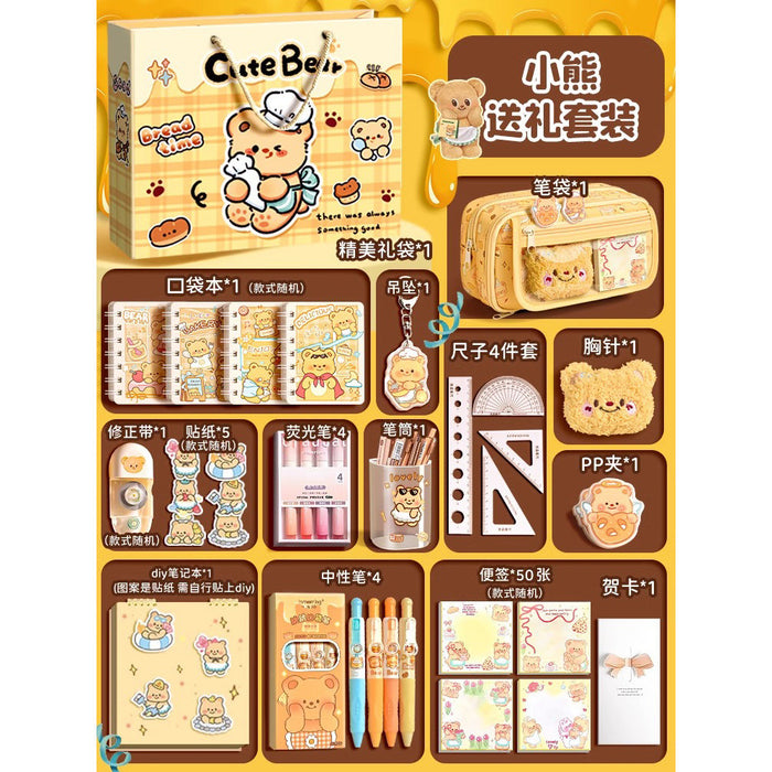 Wholesale Trendy Cute Pencil Case Large Capacity 9-Layer Flip with Butter Bear Design for Students stationery