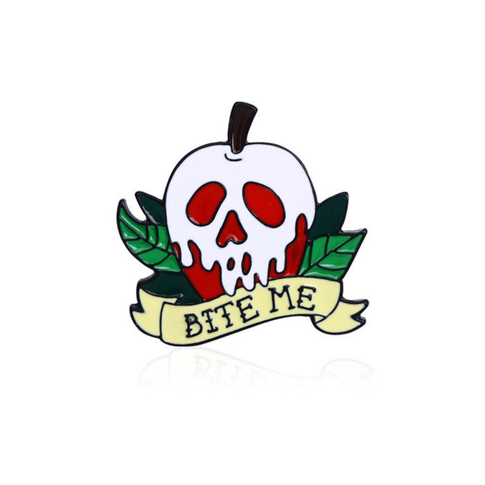 Wholesale  Skull Disc Brooch Pin Zinc Alloy Dripping Oil Finish Trendy Party Accessory