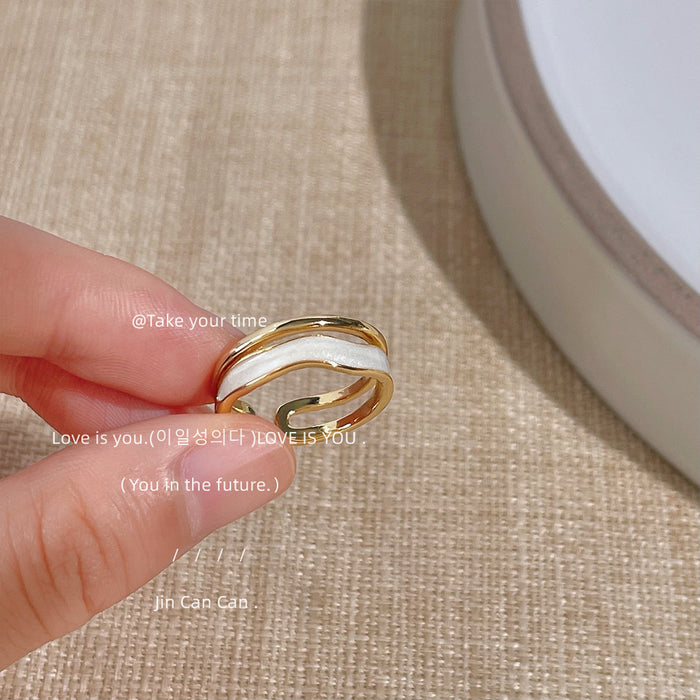 Wholesale Copper plated ring with adjustable opening for a high-end and versatile temperament. Handmade accessory