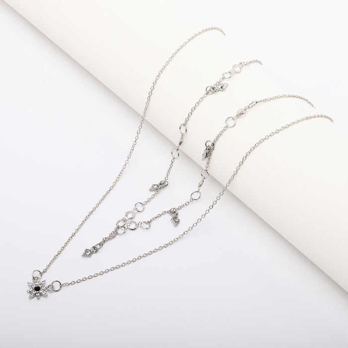 Wholesale new handmade five-pointed star pendant creative star three-layer necklace