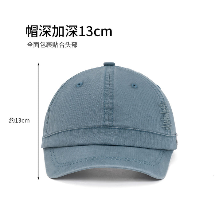 Wholesale Short brimmed baseball cap, fashionable washed duckbill cap, curved brimmed baseball cap, sun protection and sunshade cap