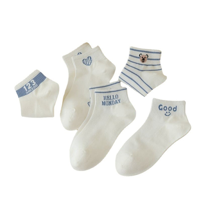 Wholesale Sock mouth letter short socks cotton boat socks thin cotton socks