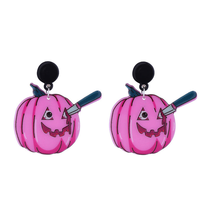 Wholesale  cute funny long-legged witch pink ghost pumpkin knife beak doctor eardrop