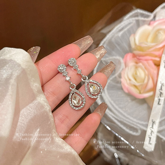 Wholesale Pearl and Zircon Heart Earrings