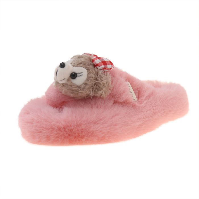 Wholesale Cartoon Anime Furry Slippers Summer Home and Outdoor Slip-On Slippers