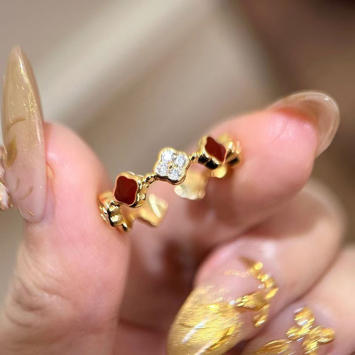 Wholesale  Ring with Enamel and Tiger's Eye Stone