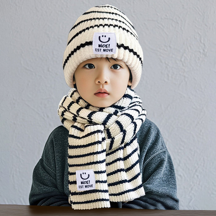 Wholesale Winter Striped Children's Hat Scarf Two Piece Set JDC-SF-Jieh001