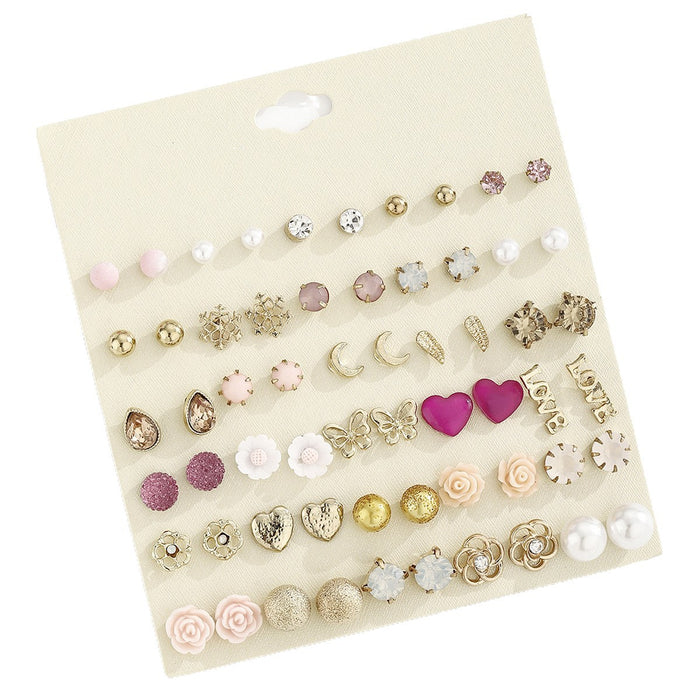Wholesale Simple Alloy Heart Earring Set