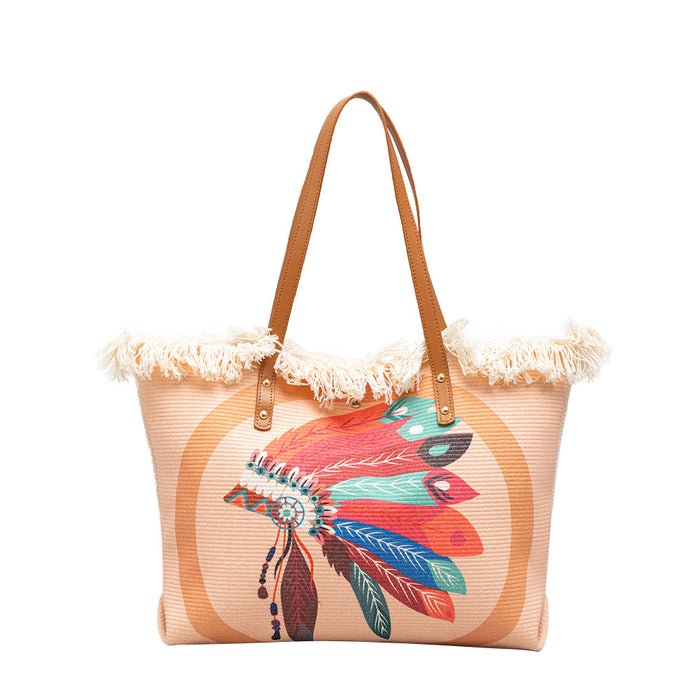 Wholesale Commuter Shoulder Bag Printed Tote Bag Niche Design Bohemian Canvas Women's Bag