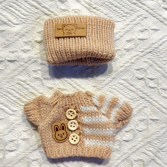 Wholesale Sitting Party Baby Clothes Clothes Bear Button Winter Sweater Hat Set