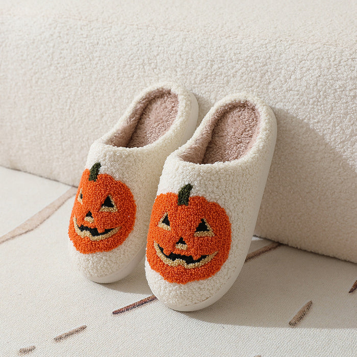 Wholesale  pumpkin slippers for women thick-soled winter home indoor non-slip slippers