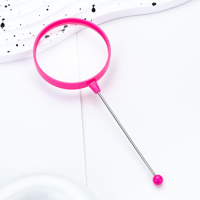 Wholesale DIY beaded magnifying glass student children' s scientific observation handheld portable plastic high-definition magnifying glass