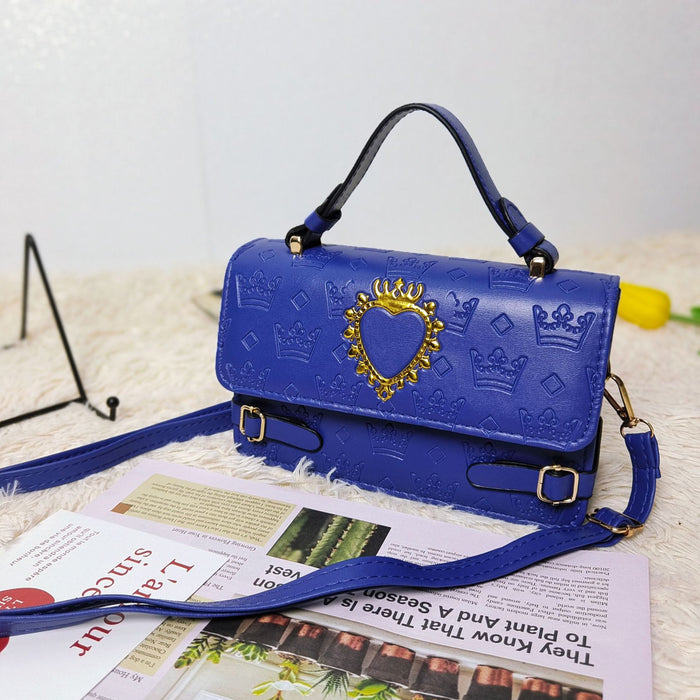 Wholesale Heart-shaped crown print shoulder bag for commuting