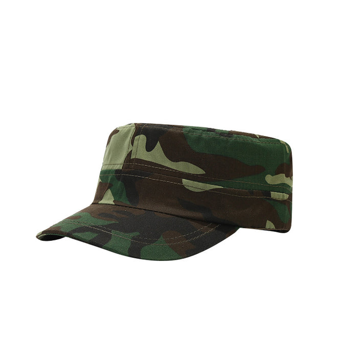 Wholesale hat outdoor sunscreen camouflage flat top military hat mountaineering fishing sun hat sunscreen sun hat