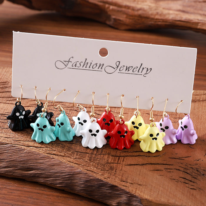 Wholesale  Gothic Ghost Stereo Metal Pendant Earrings for Women  Party Earrings Gifts