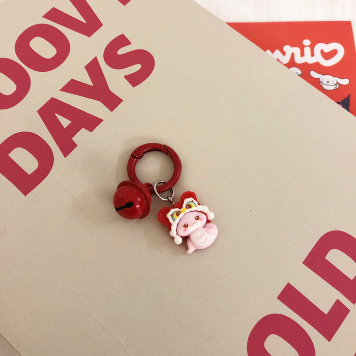 Wholesale Circle Button Cute Cartoon Student Backpack Keychain Car Couple Key Pendant