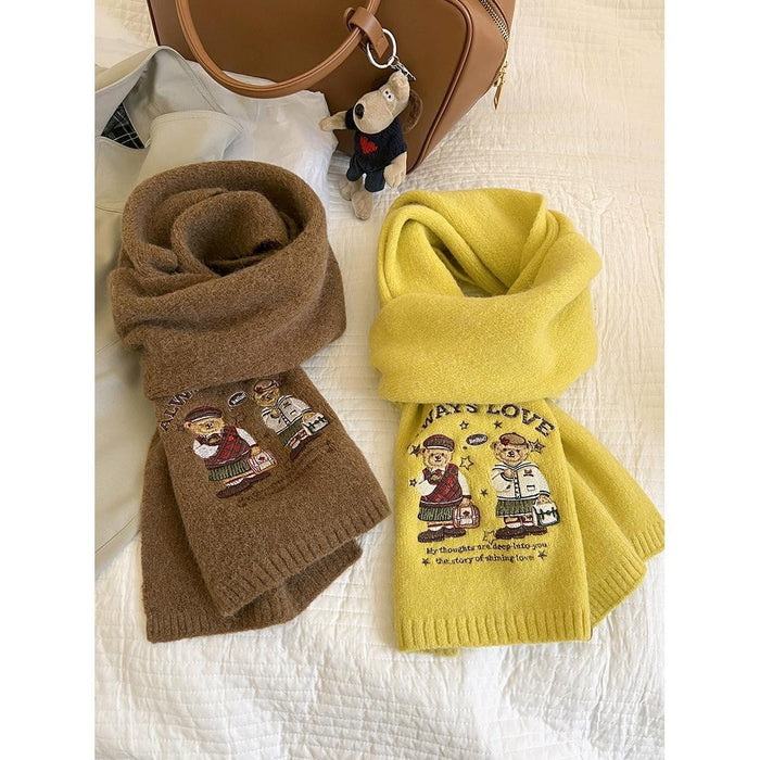 Wholesale Embroidered Academy Style Bear Knitted