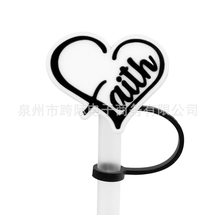 Wholesale Series Cartoon Straw Cover Straw Cap Silicone Dust Stopper Cute Anime Straw Decoration Cross border