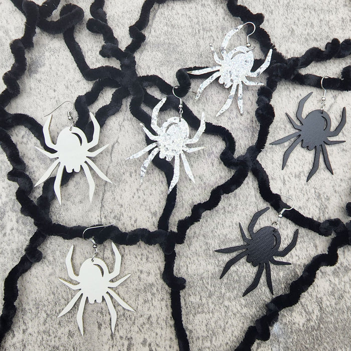 Wholesale 2023 New Halloween Spider Sequin Leather Earrings JDC-ES-CaiYun004