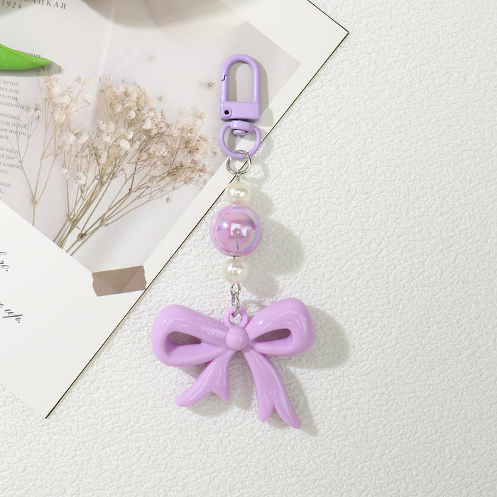 Wholesale Sweet Style Acrylic Bow Bag Charm - Red Decorative Gift Accessory MOQ≥2
