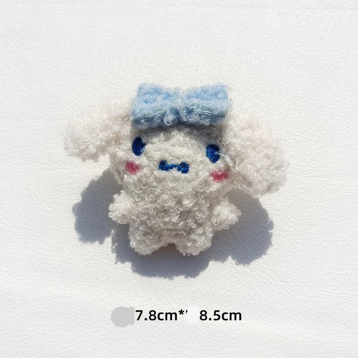 Wholesale New cute cartoon plush doll brooch curly hair decorative doll pendant