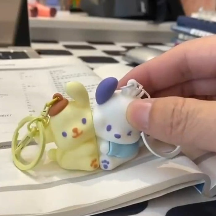 Wholesale   Cartoon Keychain  Schoolbag Hanging Puppy Couple Keychain