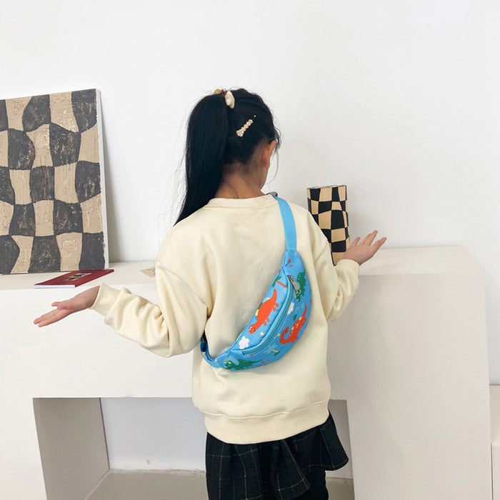 Wholesale children's waist bag cartoon dinosaur bag fashion girls coin purse chest bag