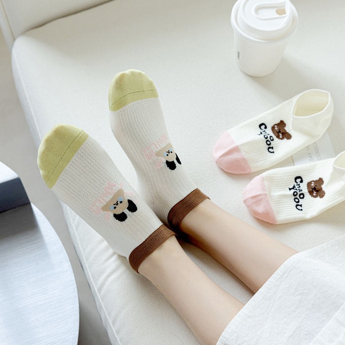 Wholesale Socks Thin Ship Socks Mesh Breathable Boneless Cute Cartoon Invisible Socks