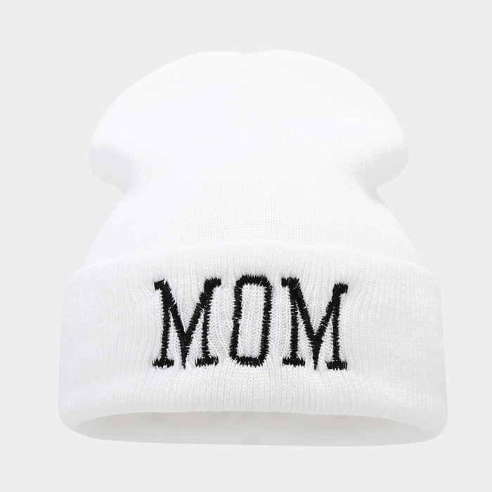 Wholesale DAD MOM Letters Embroidered Acrylic Warm Knitted Hat JDC-FH-LvYi053