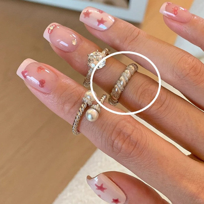 Wholesale Niche design brushed diamond ring, plain silver ring, stacked ring