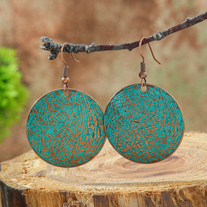 Wholesale Bohemian Hollow Alloy Earrings Vintage Leaf Flower Design Fashion Accessory MOQ≥2
