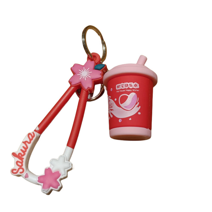 Wholesale Cartoon PVC Beverage Bottle Keychain JDC-KC-MingT017