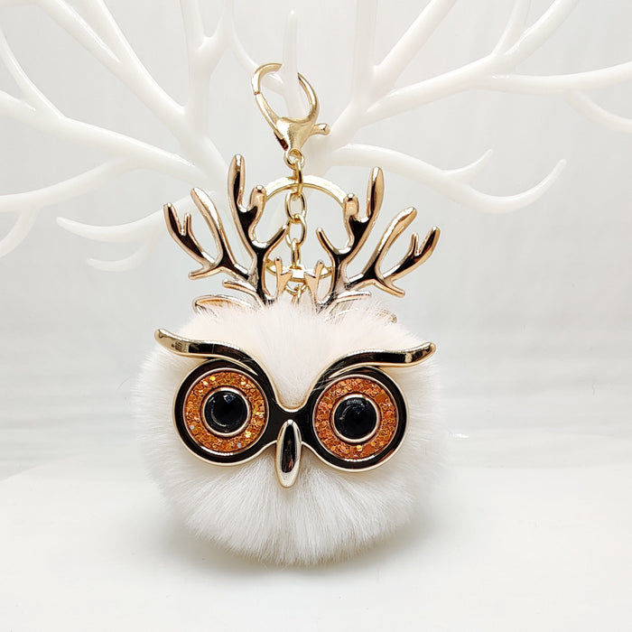 Wholesale Plush Antlers Owl Pendant Bag Keychain