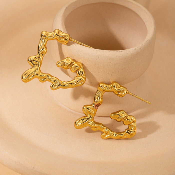 Wholesale stainless steel irregular shape earrings