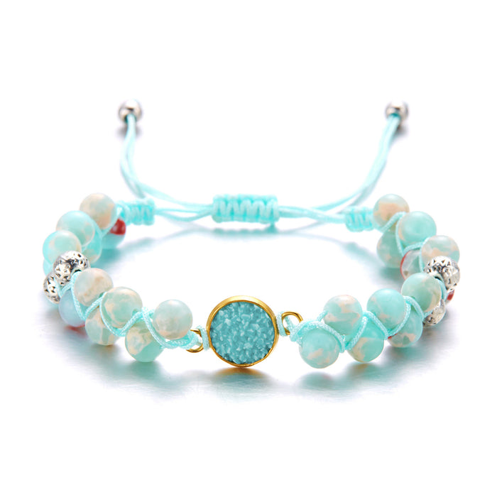 Wholesale Natural Stone Bracelet Hand-woven Round Natural Stone