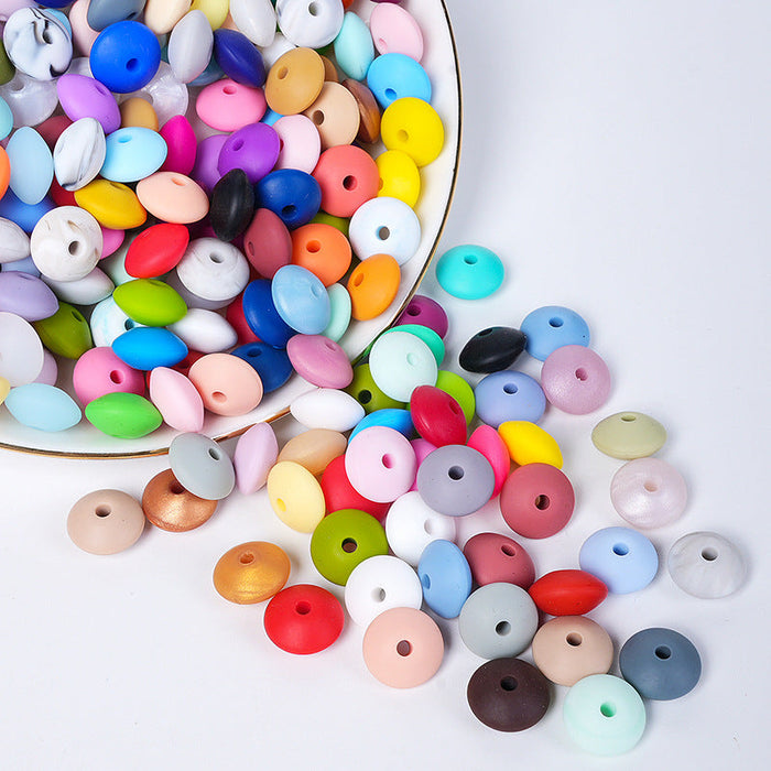 Wholesale100PCS/PACK 12mm Silicone Color Round Small Spacer Beads JDC-BDS-HeXing022