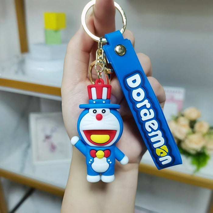 Wholesale Silicone Cartoon Cat Keychain Metal Keyring Pendant Gift Boutique MOQ≥5